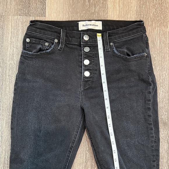 Reformation Black Distressed Skinny Jeans 27 - Picture 6 of 13
